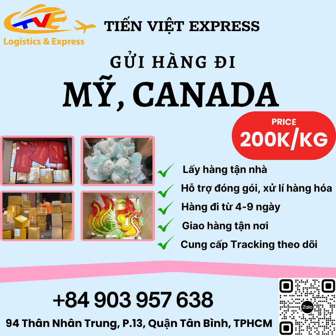 Gửi hàng đi USA, Canada - Tiến Việt Express